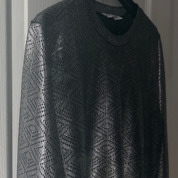 ZARA XL Metallic Sheer Knit Top | Soft, Elegant, Lightweight - Picture 1 of 4